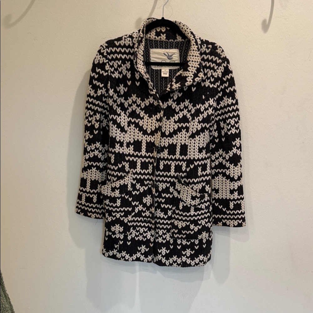 Anthropology Tabitha Black & White knit jacket